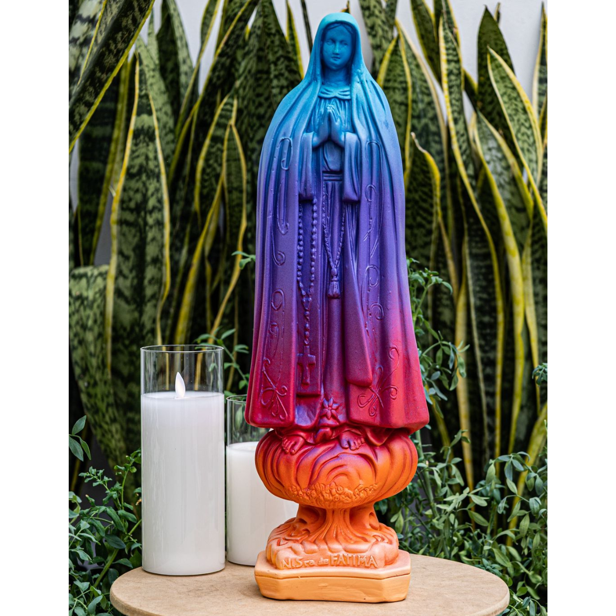 Escultura Nossa Senhora de Fátima Degradê Barbara Goy 50cm