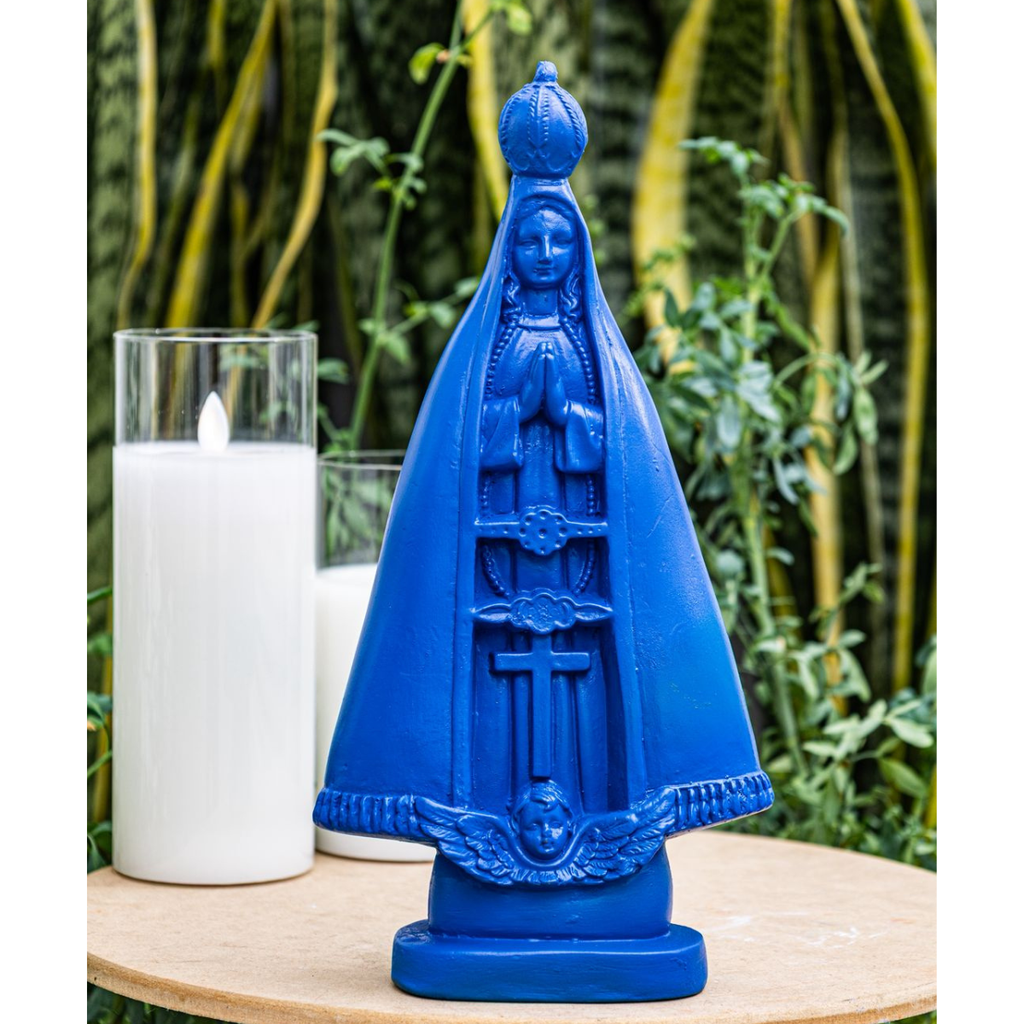 Escultura Nossa Senhora Aparecida Azul Barbara Goy 30cm