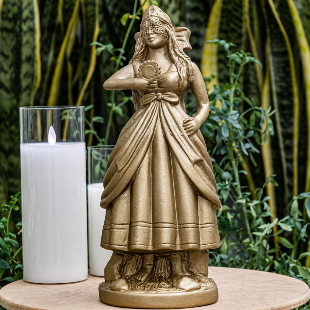 Escultura Oxum Dourada Barbara Goy 30cm