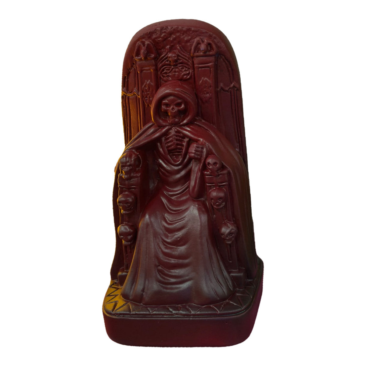 Estátua Exú Caveira no Trono Vinho Barbara Goy 22cm