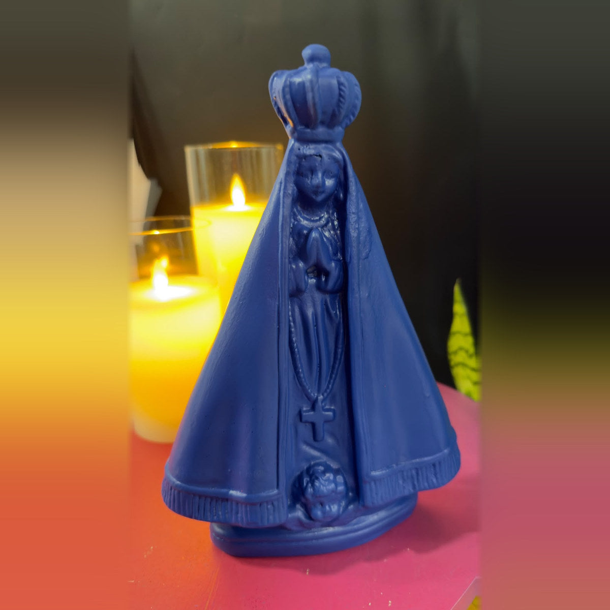 Estátua Nossa Senhora Aparecida Azul Escura Barbara Goy 22cm
