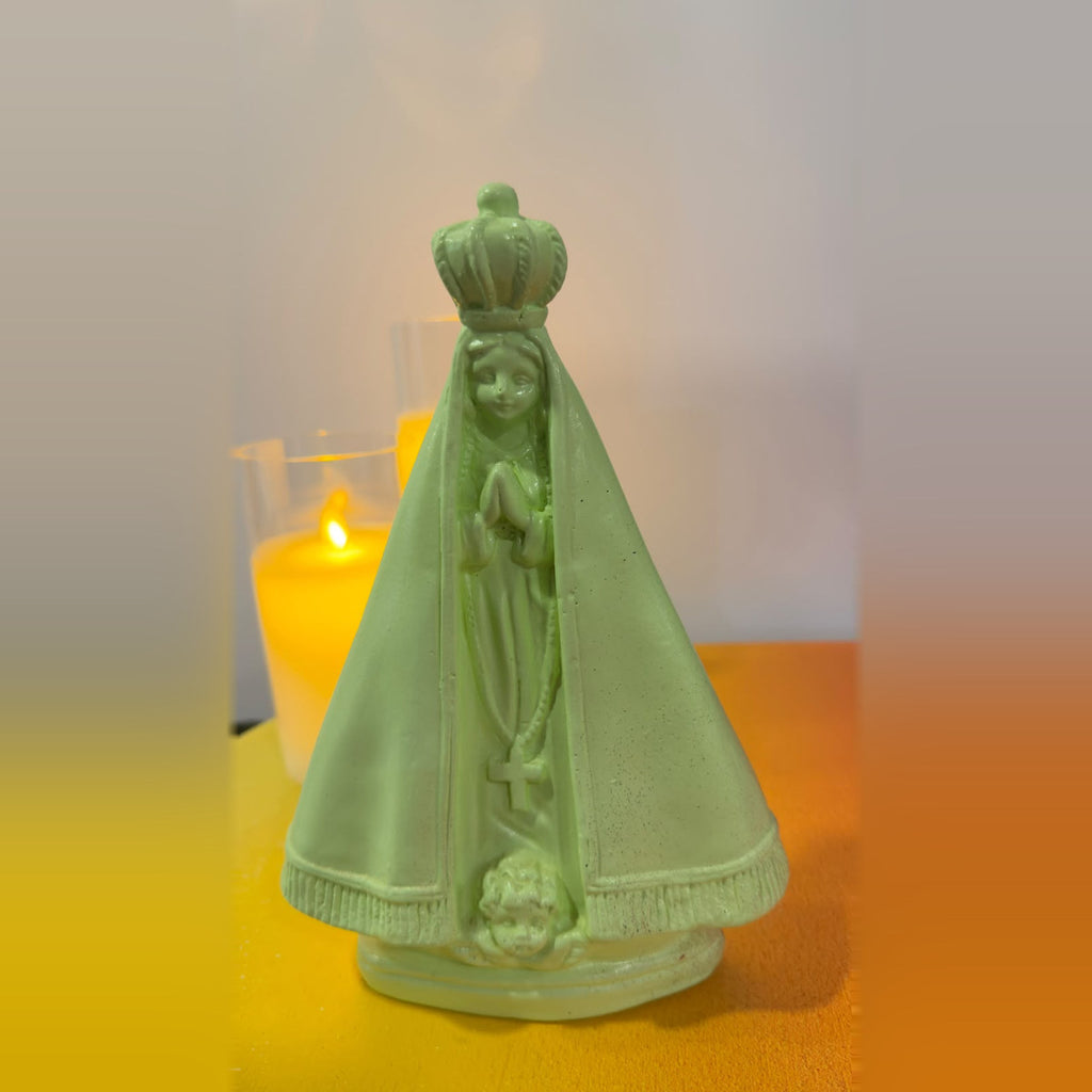 Estátua Nossa Senhora Aparecida Verde Clara Barbara Goy 22cm