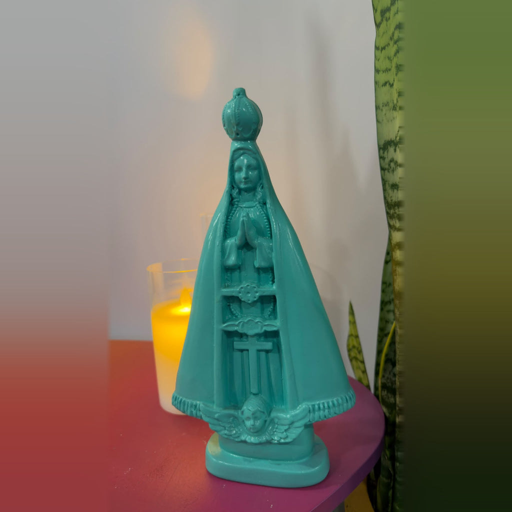 Estátua Nossa Senhora Aparecida Verde Piscina Barbara Goy 22cm