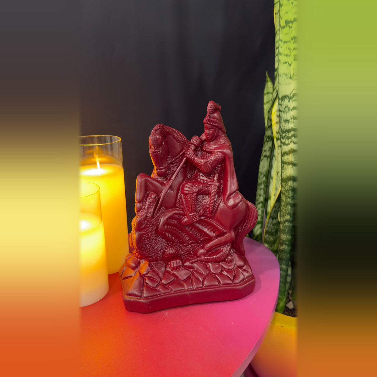 Estátua São Jorge Vermelha Barbara Goy 22cm